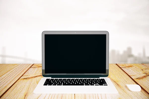 Empty laptop on light background — Stock Photo, Image