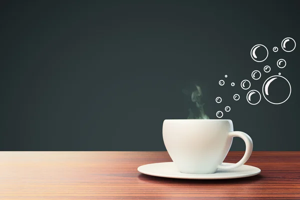 Coffee cup with bubbles — Stock Photo, Image