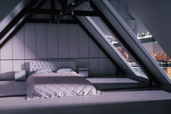 Loft Chambre à coucher Intérieur — Photo