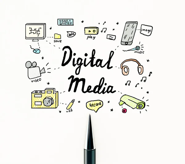 Bosquejo de medios digitales — Foto de Stock