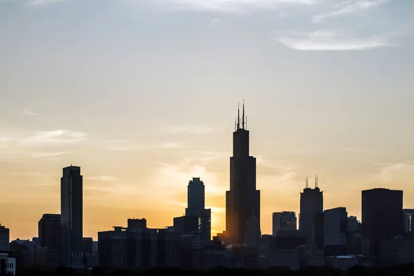 Bellissimo Skyline Chicago Tramonto — Foto Stock