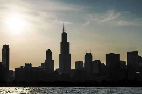 Bellissimo Skyline Chicago Tramonto — Foto Stock