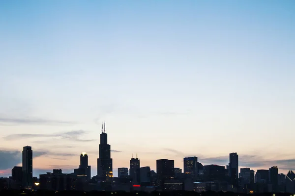 Bellissimo Skyline Chicago All Alba Retroilluminato — Foto Stock