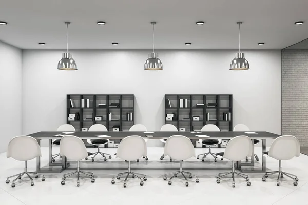테이블이 회의실 직장과 컨셉이야 렌더링 — 스톡 사진