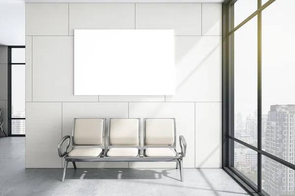 의자가 대기실 광고판 직장과 방식의 렌더링 — 스톡 사진