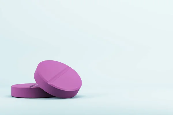 Абстрактные Розовые Таблетки Белом Фоне Концепция Медицины Болезней Рендеринг — стоковое фото