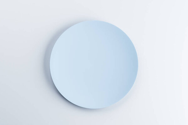 Close up of abstract blue tablet on white background. Medicine and illness concept. Close up. 3D Rendering