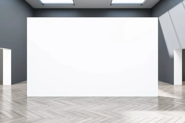 Minimalistic Gallery Interior Empty Concrete Wall Museum Concept Mock Rendering — Stock Photo, Image