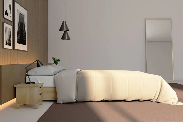Chambre Confortable Avec Fournitures Ménagères Photo Sur Mur Conception Concept — Photo