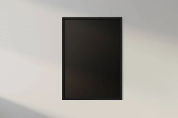 Clean Gallery Interior Empty Black Vertical Banner Wall Art Design — Stock Photo, Image