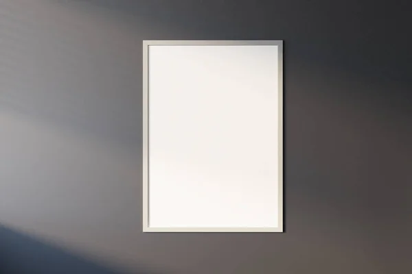 Galería Interior Moderna Con Póster Blanco Vertical Vacío Pared Hormigón —  Fotos de Stock