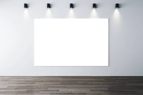 Минималистичный Интерьер Лампами Потолке Плакатом Стене Концепция Производительности Презентации Нарисуй — стоковое фото