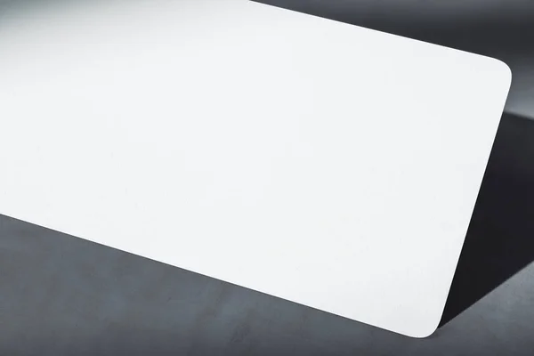 抽象的なグレーの背景に空白の白い紙のテクスチャカード モダンな装飾コンセプト モックアップ 3Dレンダリング — ストック写真