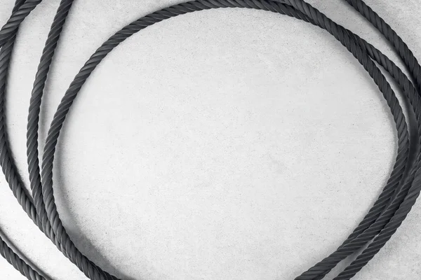 Top View Empty White Concrete Background Gym Rope Lifestyle Advertisement — 图库照片