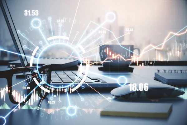 Blockchain Crypto Currency Market Exchange Concept Digital Stock Market Chart — Stock fotografie