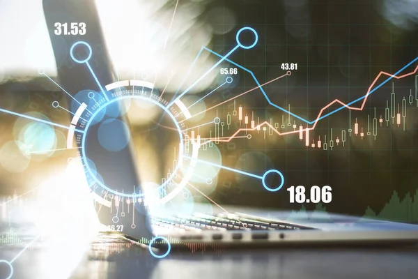 Artificial Intelligence Technology Forex Market Concept Digital Big Data Circle — Photo