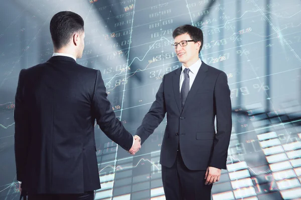 Beaux Hommes Affaires Européens Avec Travail Équipe Poignée Main Concept — Photo