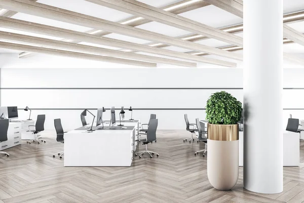 Moderno Ufficio Coworking Interno Con Luce Diurna Mobili Rendering — Foto Stock