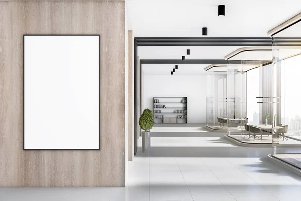 콘크리트 일광에 포스터가 현대적 사무실입니다 렌더링 — 스톡 사진
