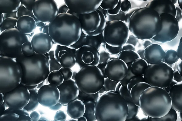 Creative Black Bubbles Background Screen Texture Landing Page Concept Rendering — Stock Photo, Image