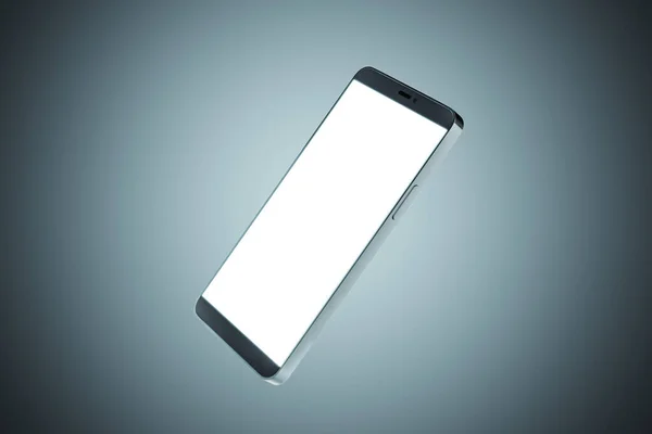 Empty Smartphone White Screen Grey Background Mock Place Technology Device — Stock Photo, Image