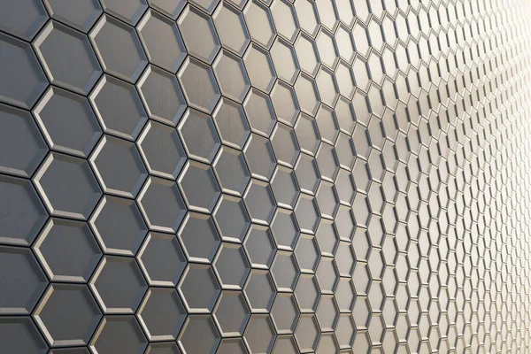 Creative Silver Honeycomb Background Landing Page Concept Rendering — Stockfoto