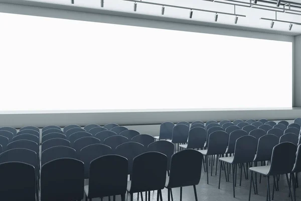 Auditorium Grigio Lusso Con Posti Sedere Schermo Vuoto Con Posto — Foto Stock