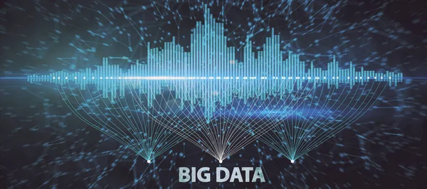 Creativo Amplio Fondo Pantalla Panorámica Big Data Azul Concepto Tecnología —  Fotos de Stock