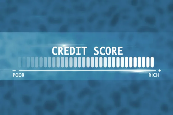 Fundo Azul Abstrato Com Escala Pontuação Crédito Pobre Rico Conceito — Fotografia de Stock