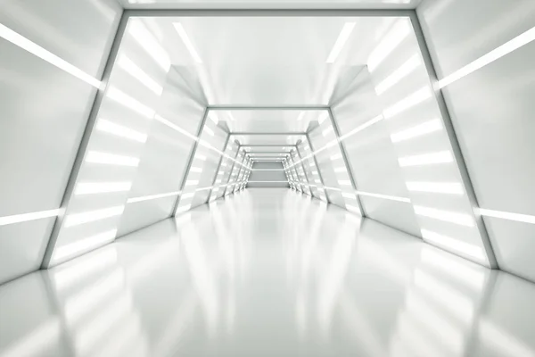 Interior Futurista Lujo Nave Espacial Colores Claros Renderizado — Foto de Stock