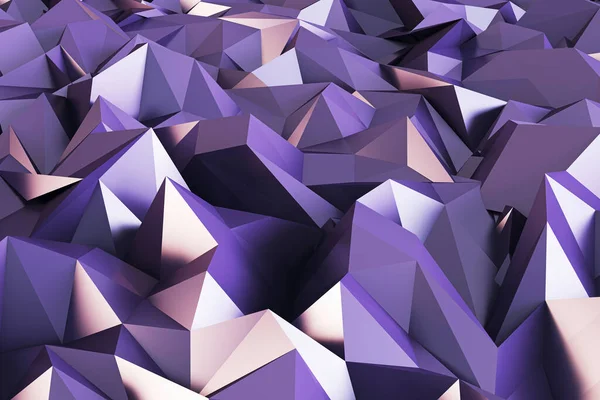 Fundo Cristal Geométrico Roxo Abstrato Conceito Landing Page Design Renderização — Fotografia de Stock