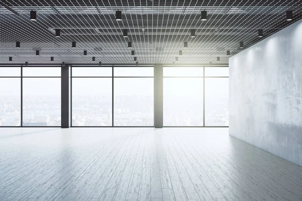 New Empty Interior Windows City View Daylight Design Concept Rendering — Stock Photo, Image