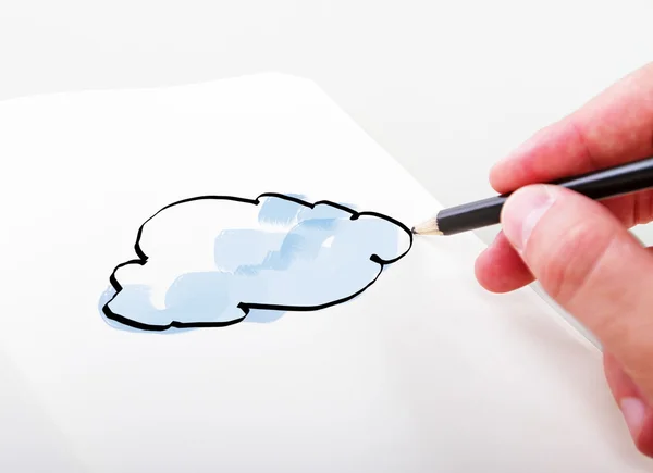 Hand drawning wolk — Stockfoto