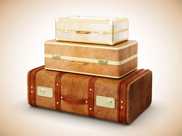 Trois valises marron — Photo