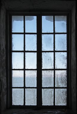 Eski kirli pencere doku