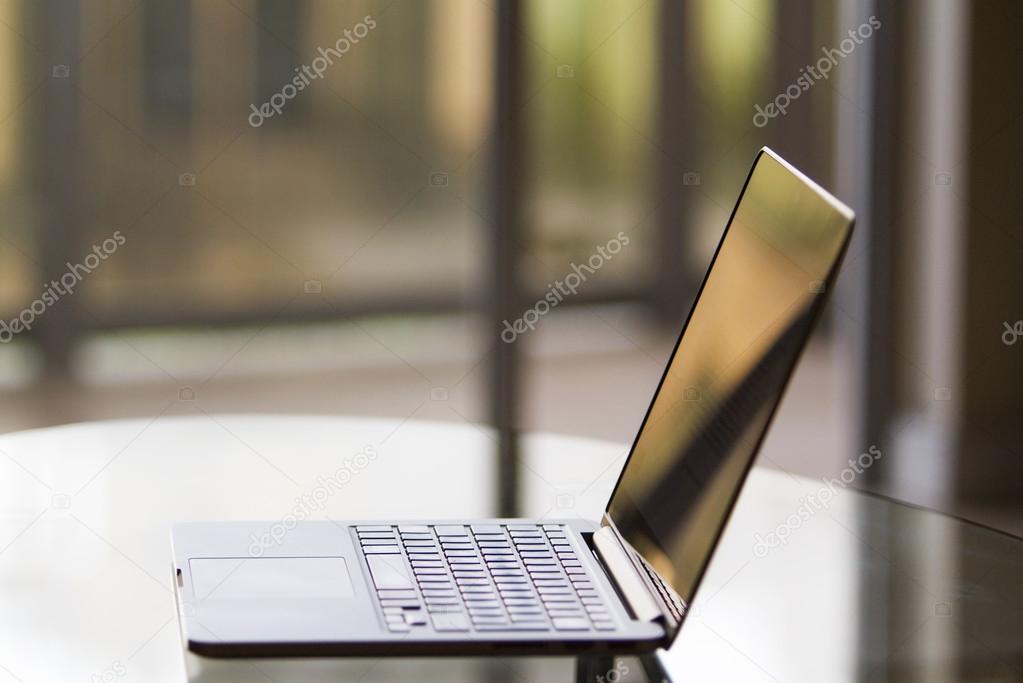 Modern laptop on table