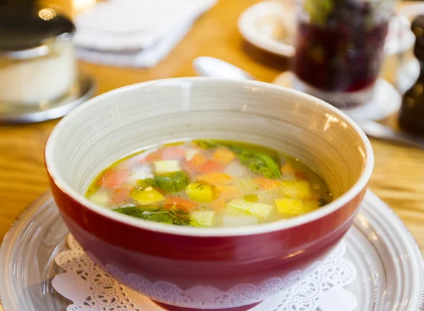 Bowl of minestrone soup — Stock Photo, Image