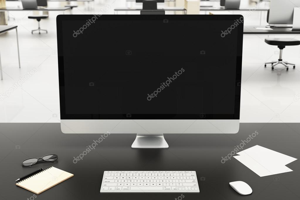 Computer screen on desktop