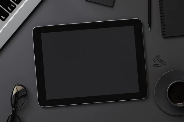 Leere schwarze digitale Tablette — Stockfoto