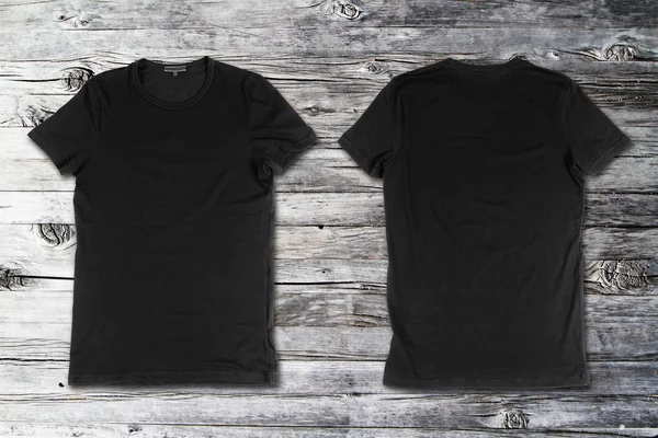空白的黑色 t 恤衫 — 图库照片