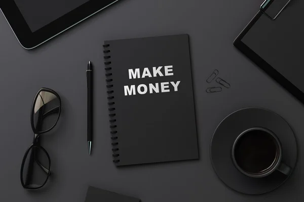 Notebook with make money inscription — 스톡 사진