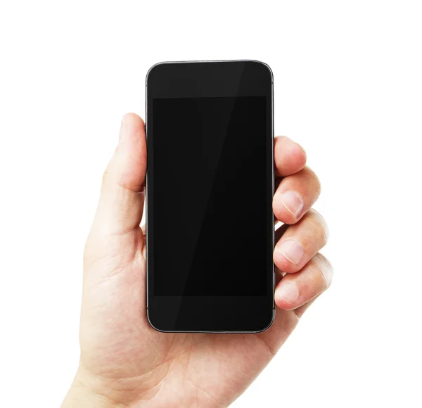 Hand with empty cell phone — Stock Photo, Image