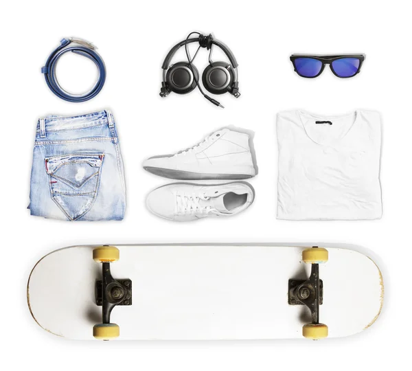 Skateboard, wear and accessories — Stock Photo, Image