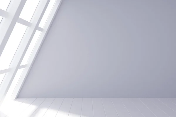Prázdné bílé podkroví interiér — Stock fotografie