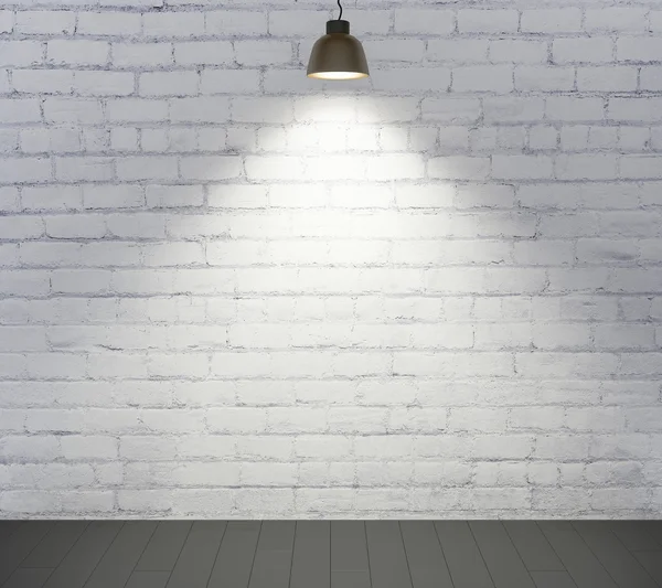 Цегляна стіна, дерев'яна підлога і світло — стокове фото