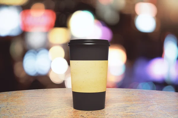 커피 빈 검은 종이 컵 — 스톡 사진