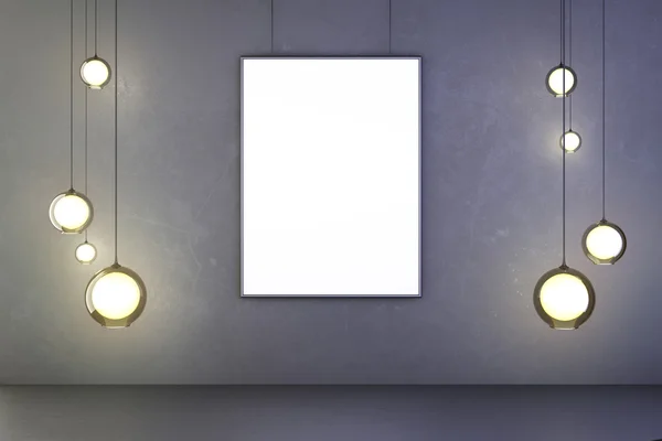 Lightbulbs and blank picture frame — Stock Photo, Image
