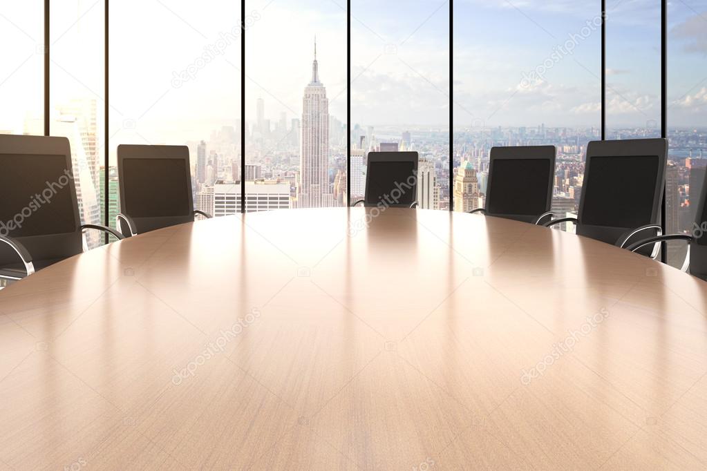 Conference room with big round table