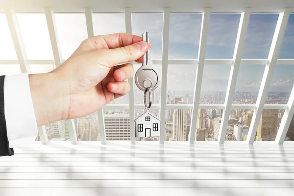 Hand with keys from the new apartment — Stock Photo, Image