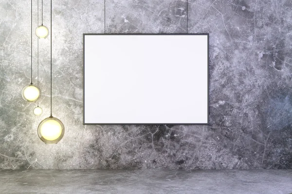 Blank picture frame with lightbulbs — Stock Photo, Image